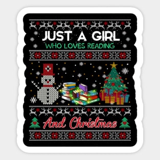 Just a girl who loves reading and christmas Sticker